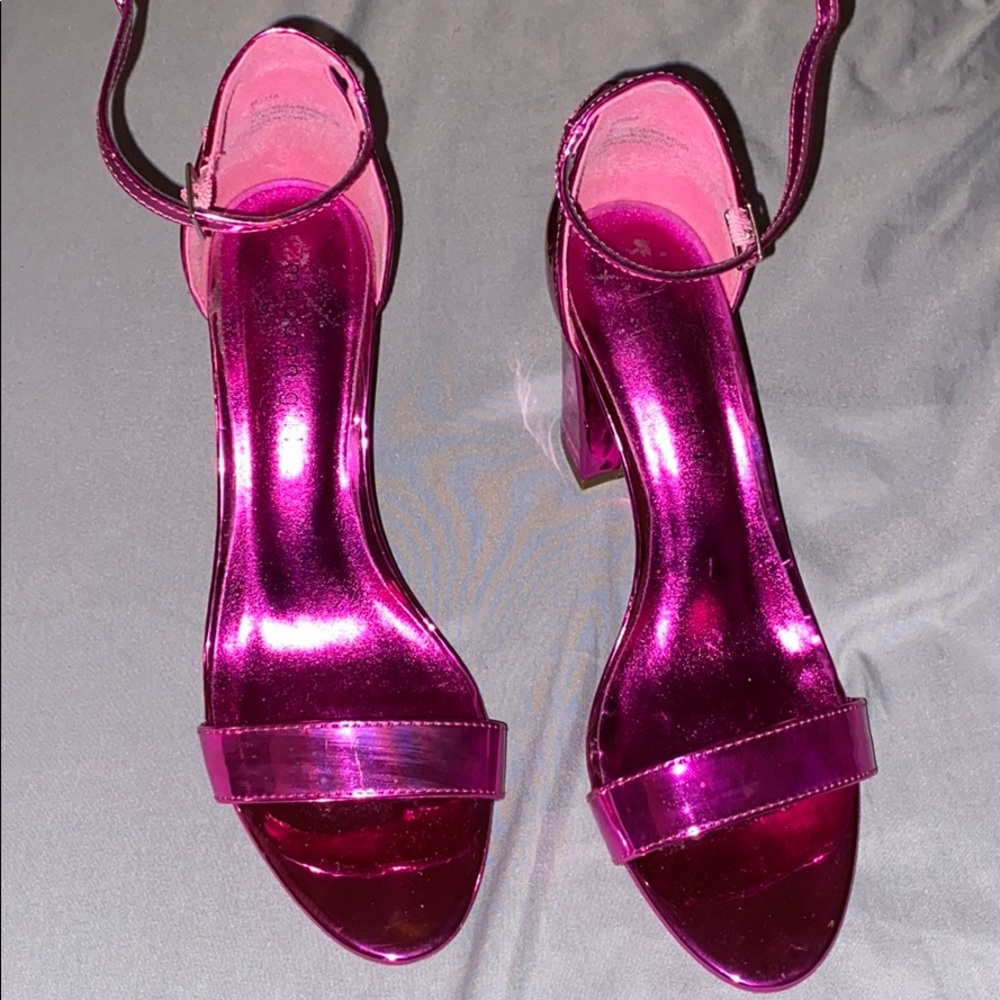 Metallic pink heels